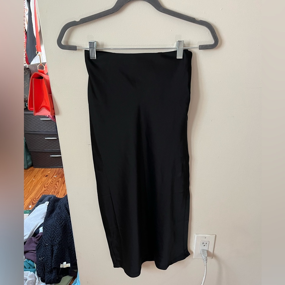 URBAN OUTFITTERS black satin maxi skirt